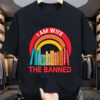 “I Am With the Banned” Banned Books Graphic T-Shirt – Black Cotton Tee for Book Lovers uk
