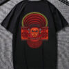 Theyyam Face Art Graphic T-Shirt – Black Cotton Tee with Traditional Kerala Culture Design uk