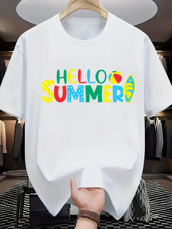 Print your photo or design on t shirt Hello Summer uk