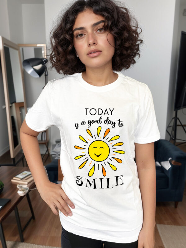 photo print t shirt white Good Day to Smile uk