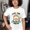 “Live in the Meow” Cute Cat Yoga T-Shirt – Relaxed Fit for All Cat Lovers uk